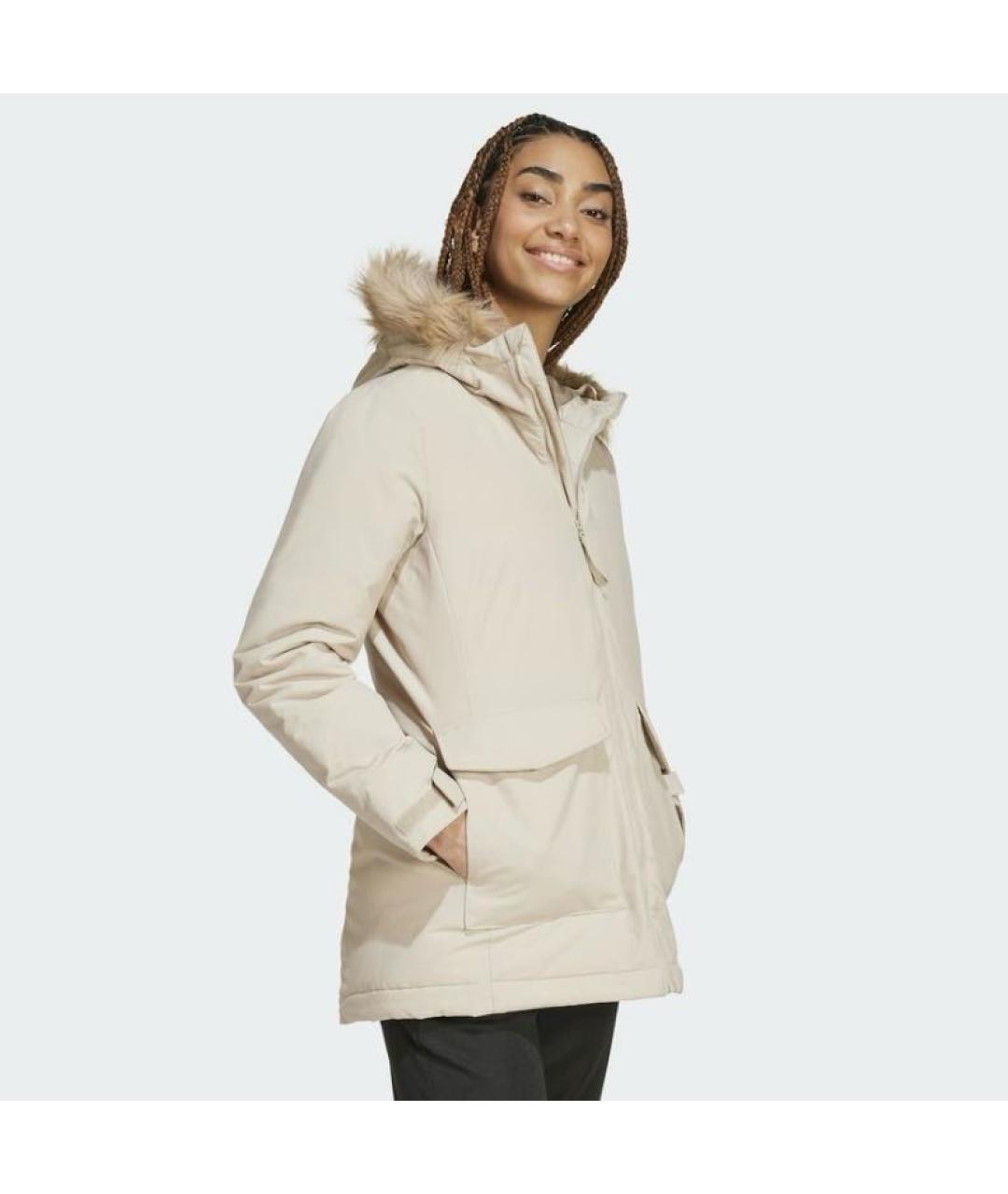 ADIDAS Бежевая полиамидовая парка, фото 4