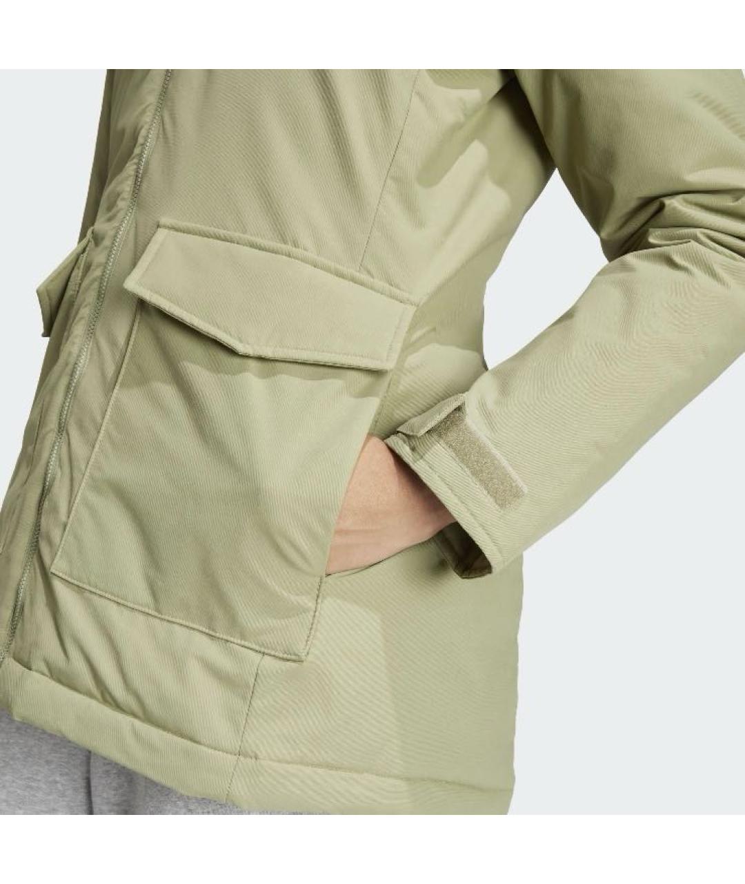 ADIDAS Зеленая полиамидовая парка, фото 5