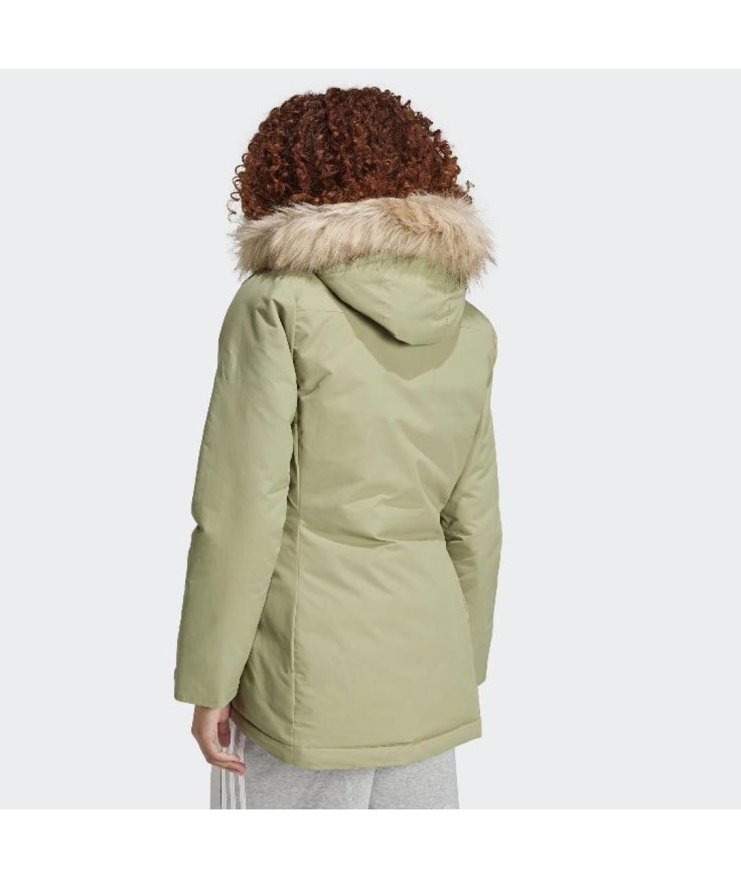 ADIDAS Зеленая полиамидовая парка, фото 3