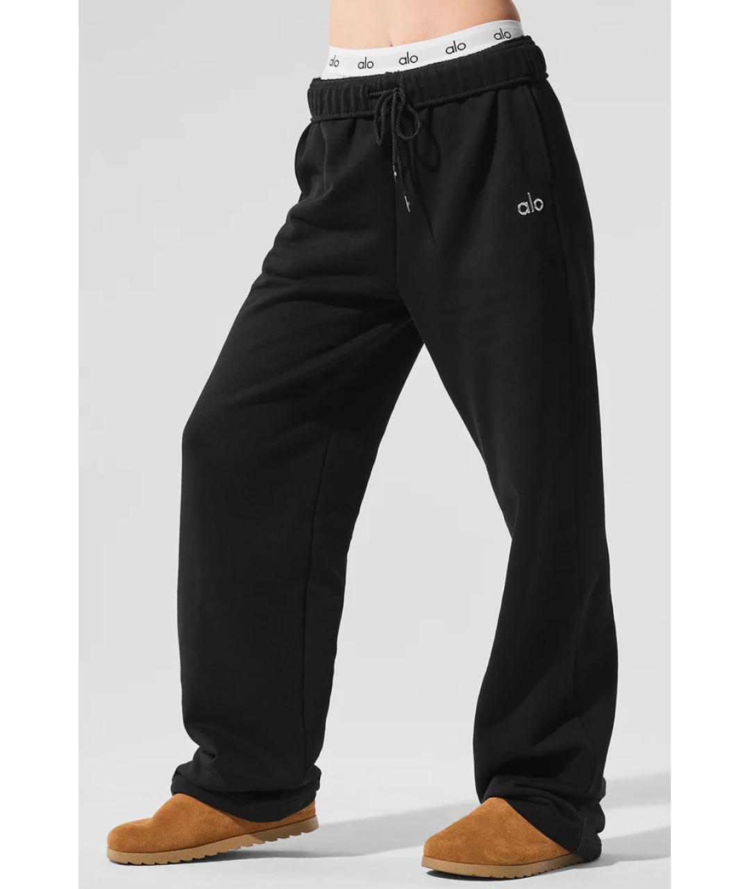 ALO YOGA Черные хлопковые спортивные брюки и шорты, фото 5