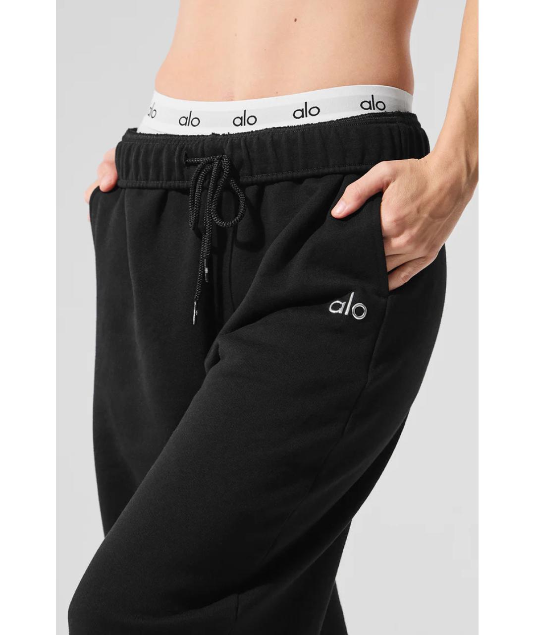 ALO YOGA Черные хлопковые спортивные брюки и шорты, фото 6