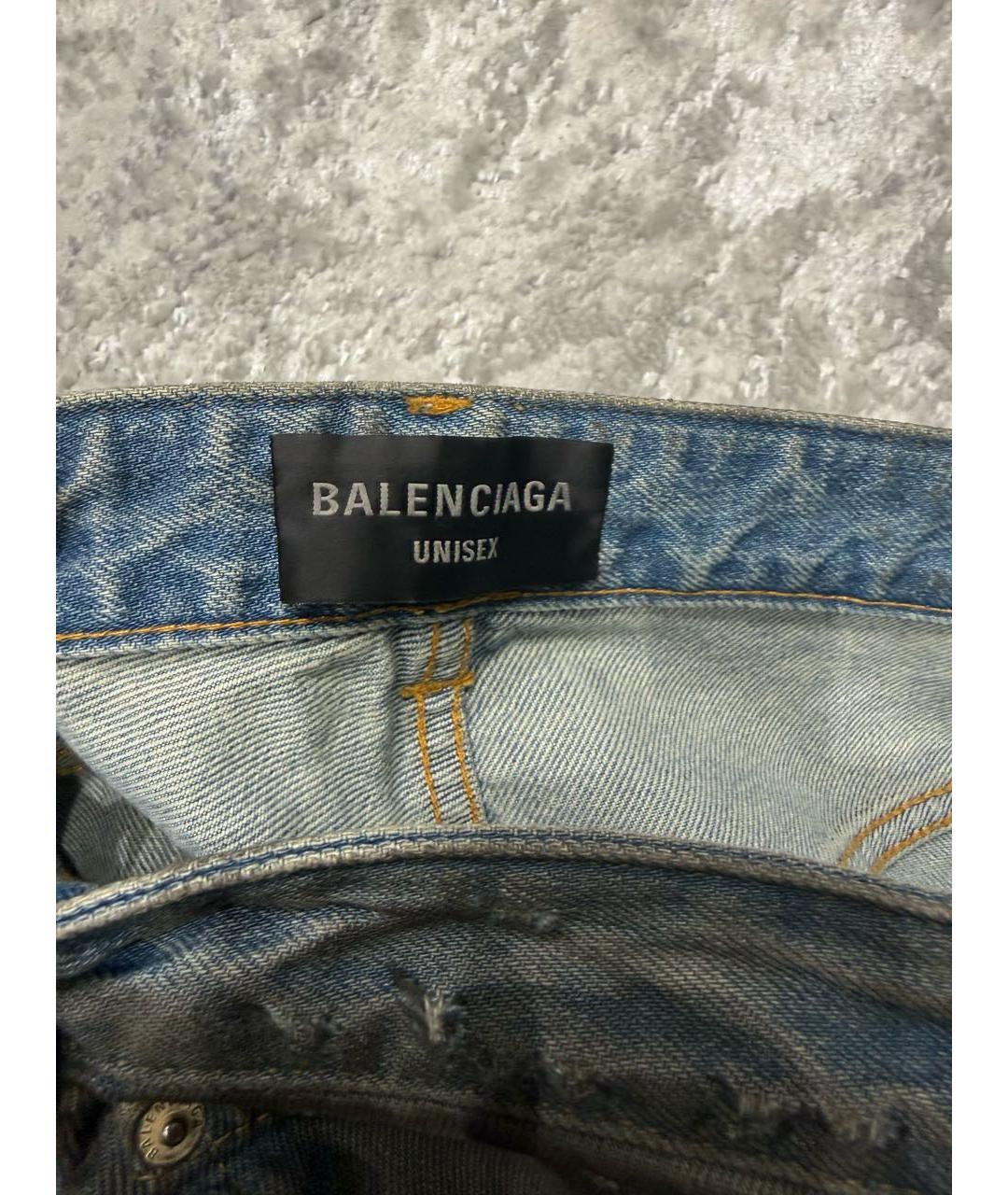 BALENCIAGA Антрацитовые хлопковые прямые джинсы, фото 5