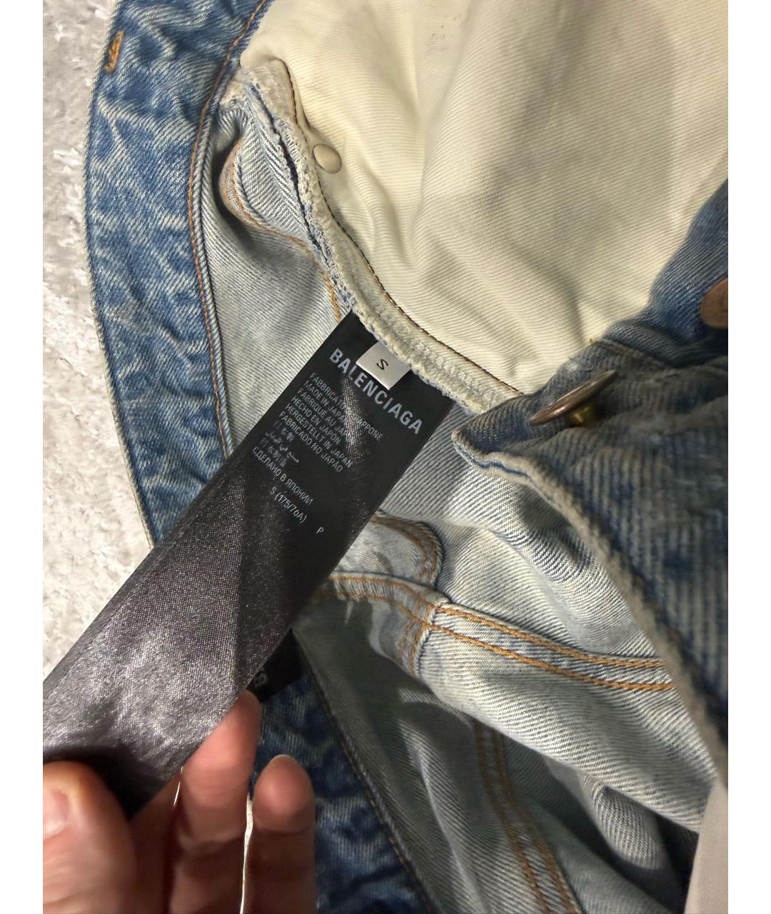 BALENCIAGA Антрацитовые хлопковые прямые джинсы, фото 6