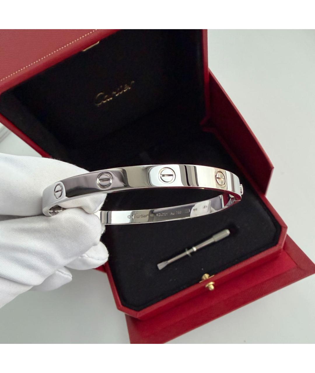 CARTIER Серебрянный браслет из белого золота, фото 4