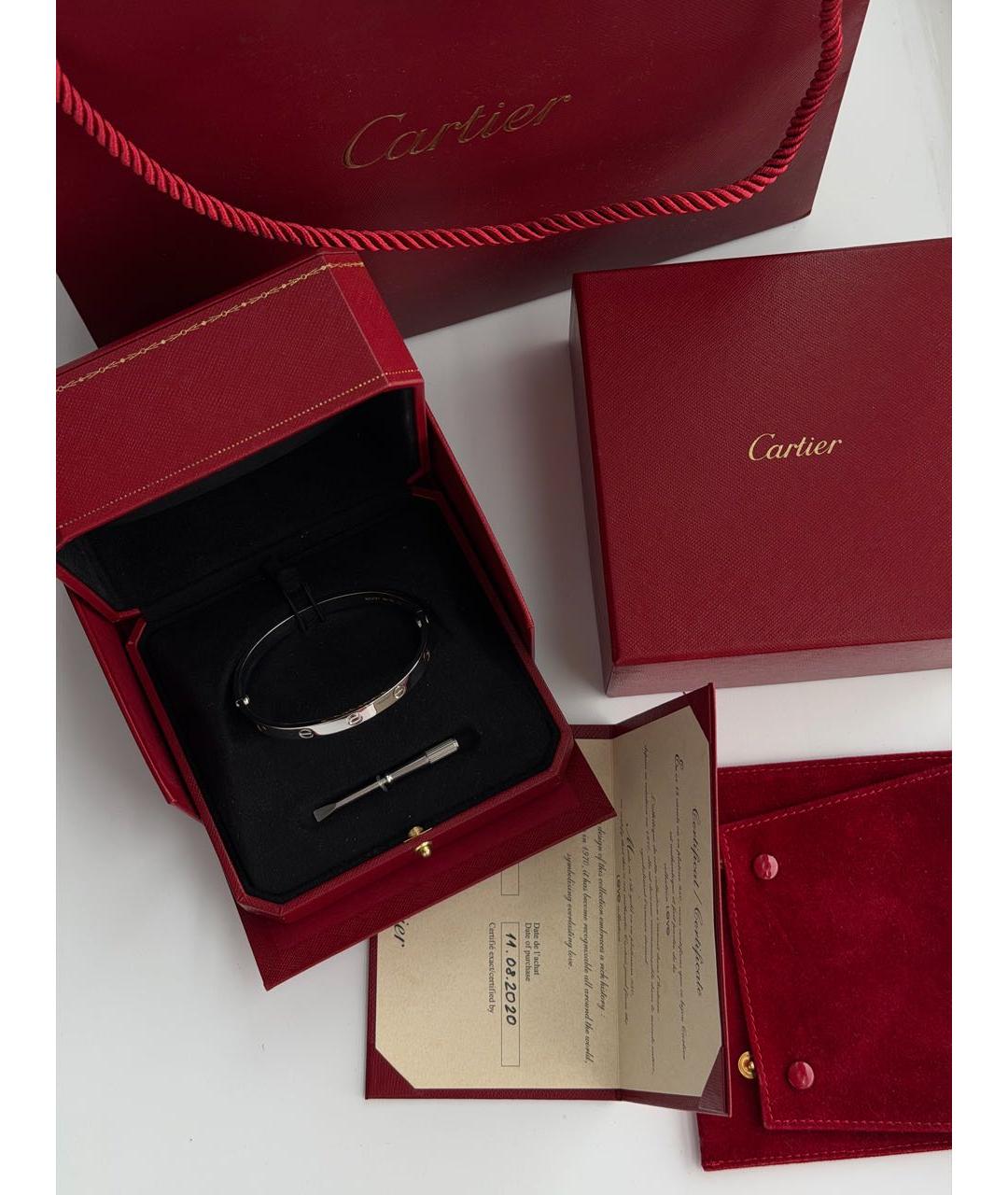 CARTIER Серебрянный браслет из белого золота, фото 2