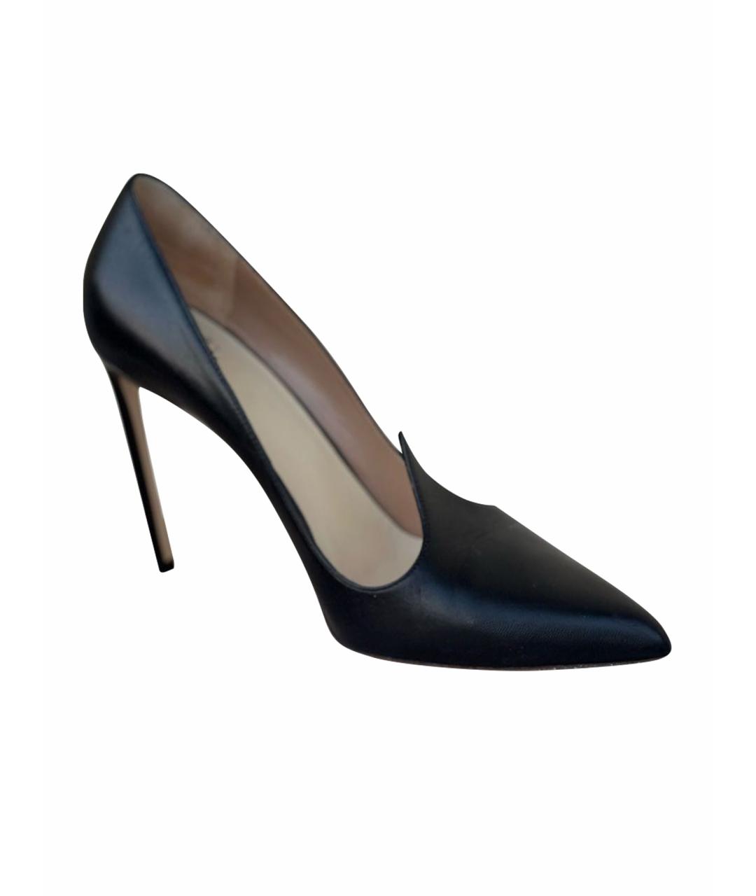 FRANCESCO RUSSO Черные кожаные туфли, фото 1