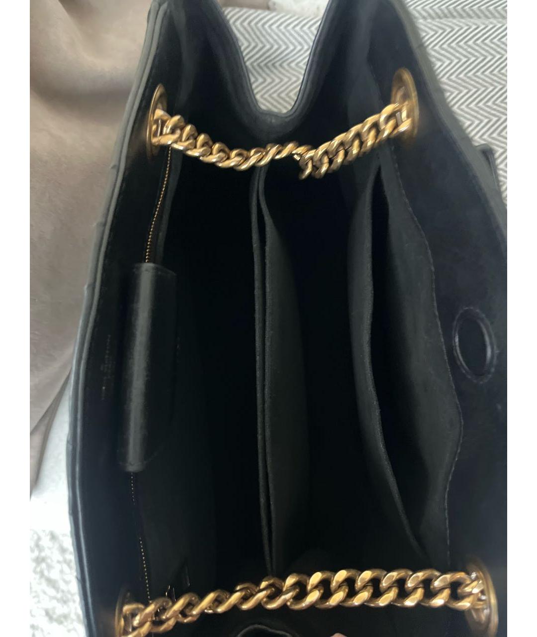 LOUIS VUITTON Черная кожаная сумка тоут, фото 2