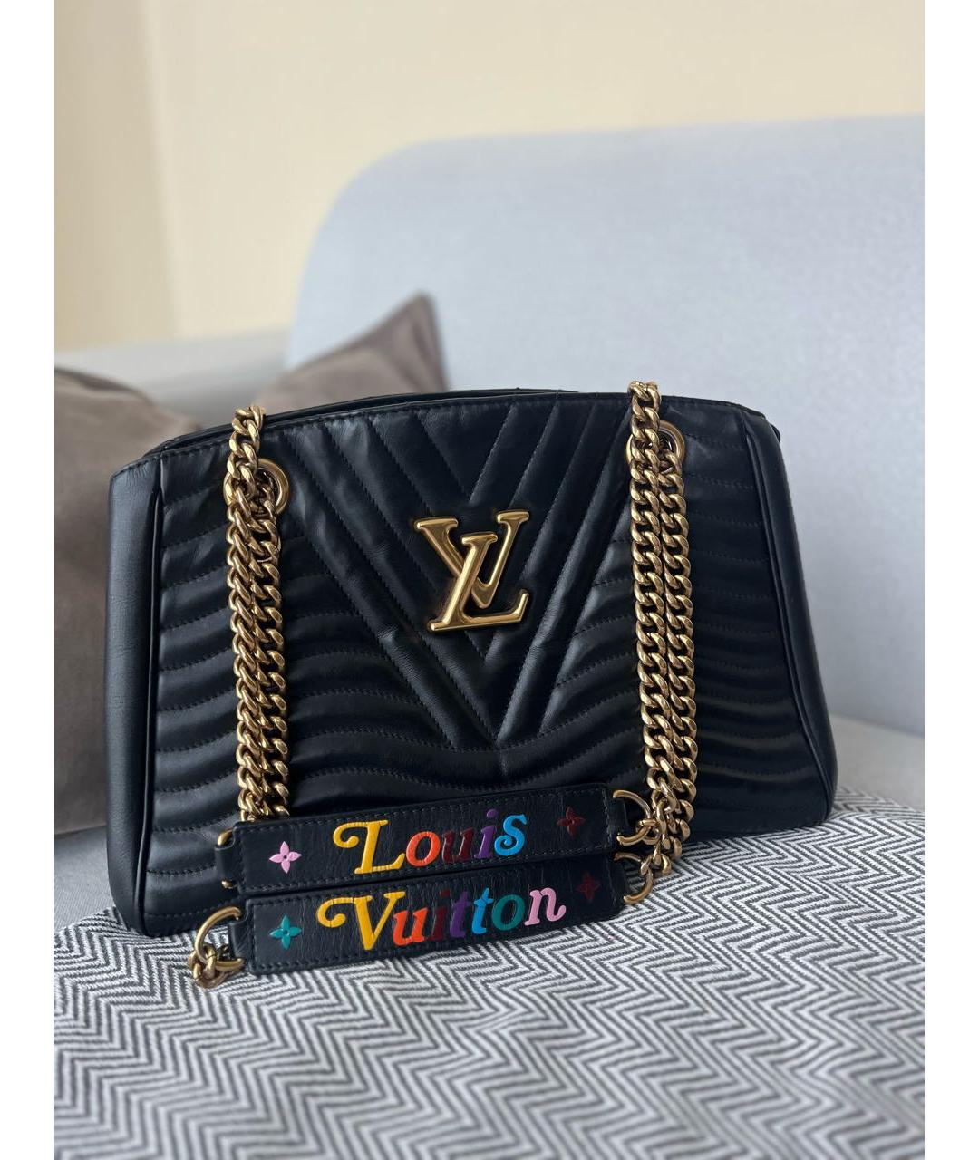 LOUIS VUITTON Черная кожаная сумка тоут, фото 3