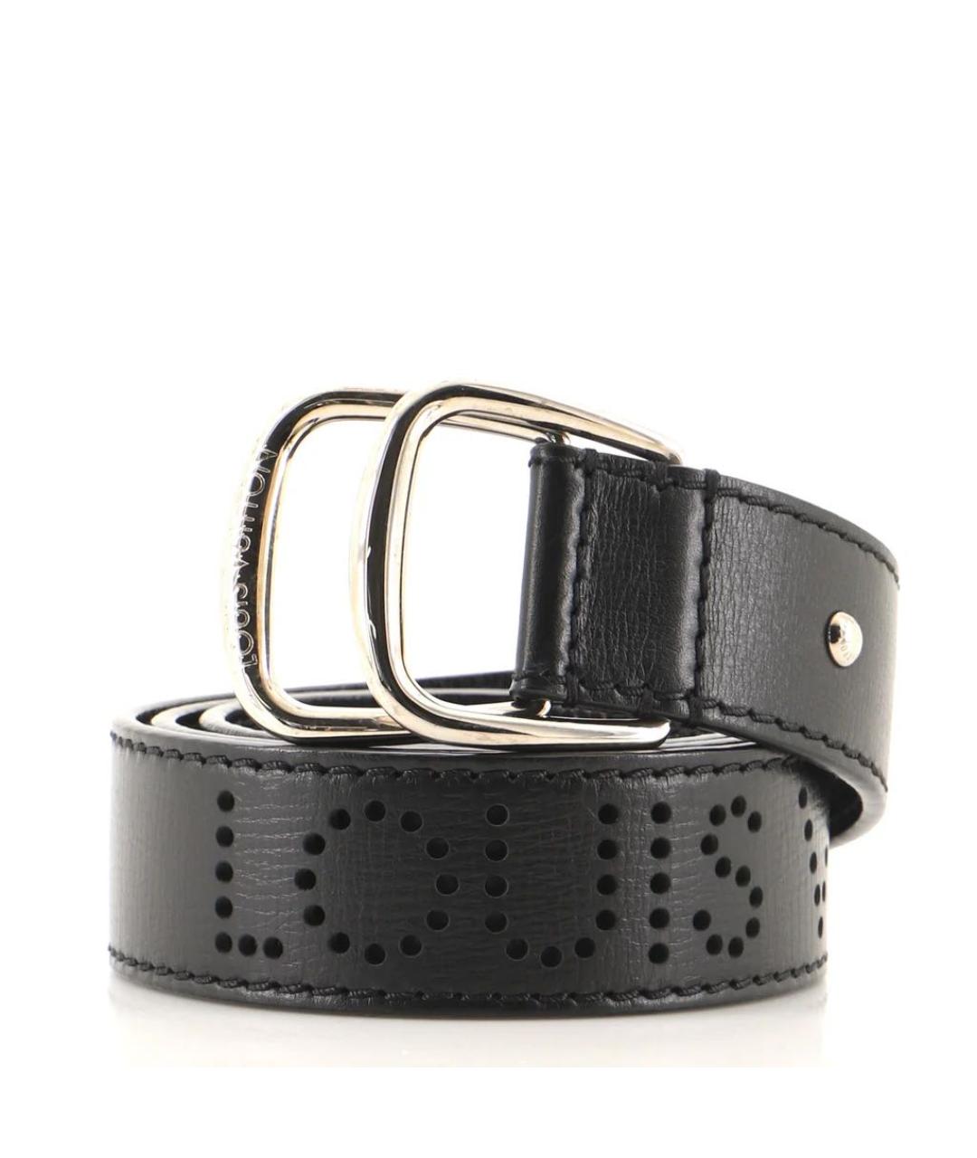 LOUIS VUITTON Черный кожаный ремень, фото 1