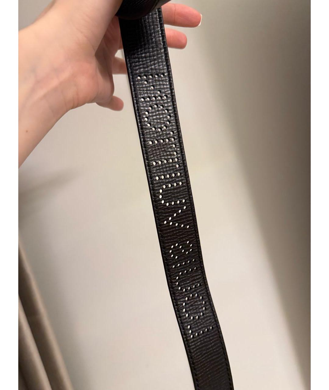 LOUIS VUITTON Черный кожаный ремень, фото 4