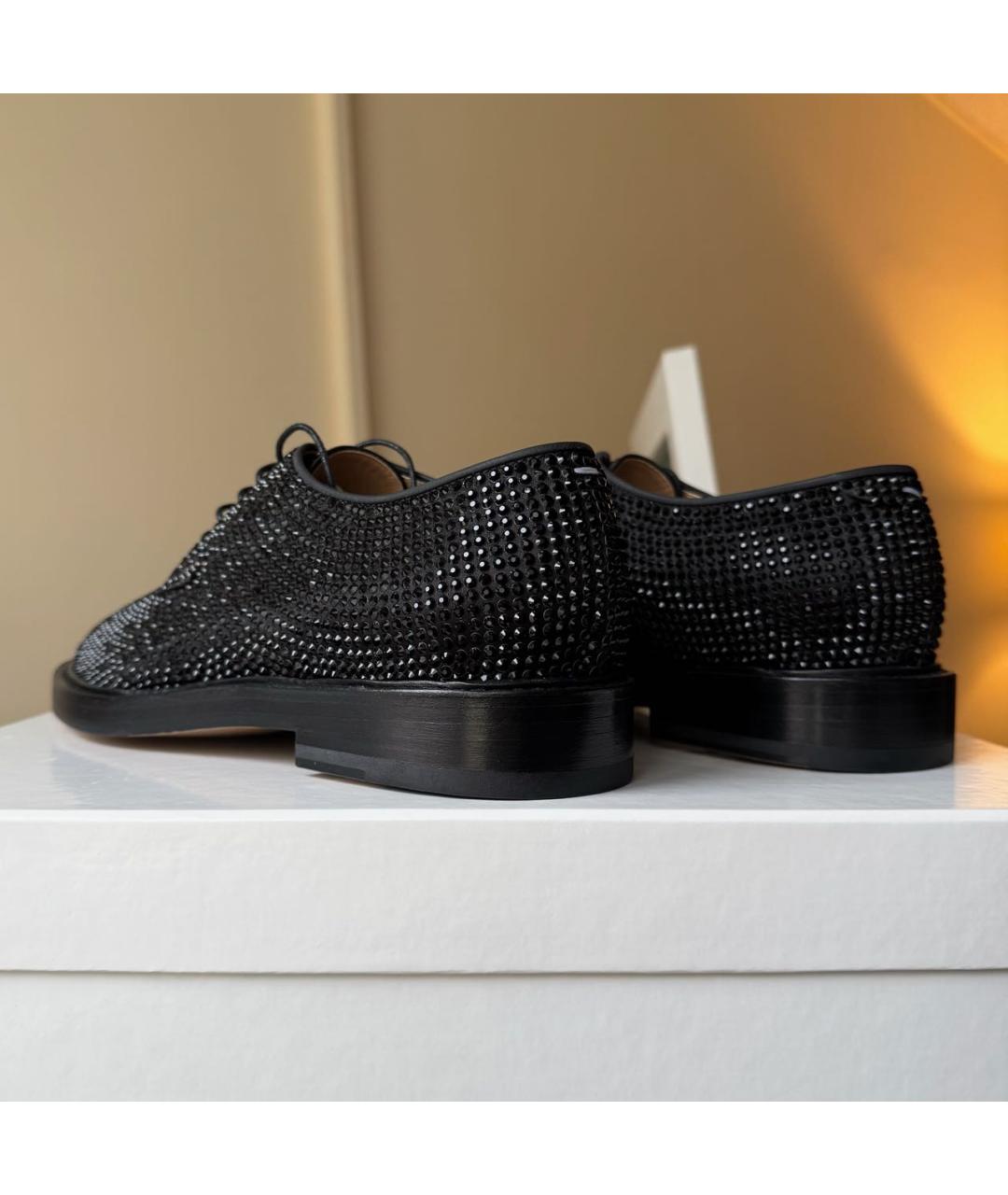 MAISON MARGIELA Черные кожаные ботинки, фото 4