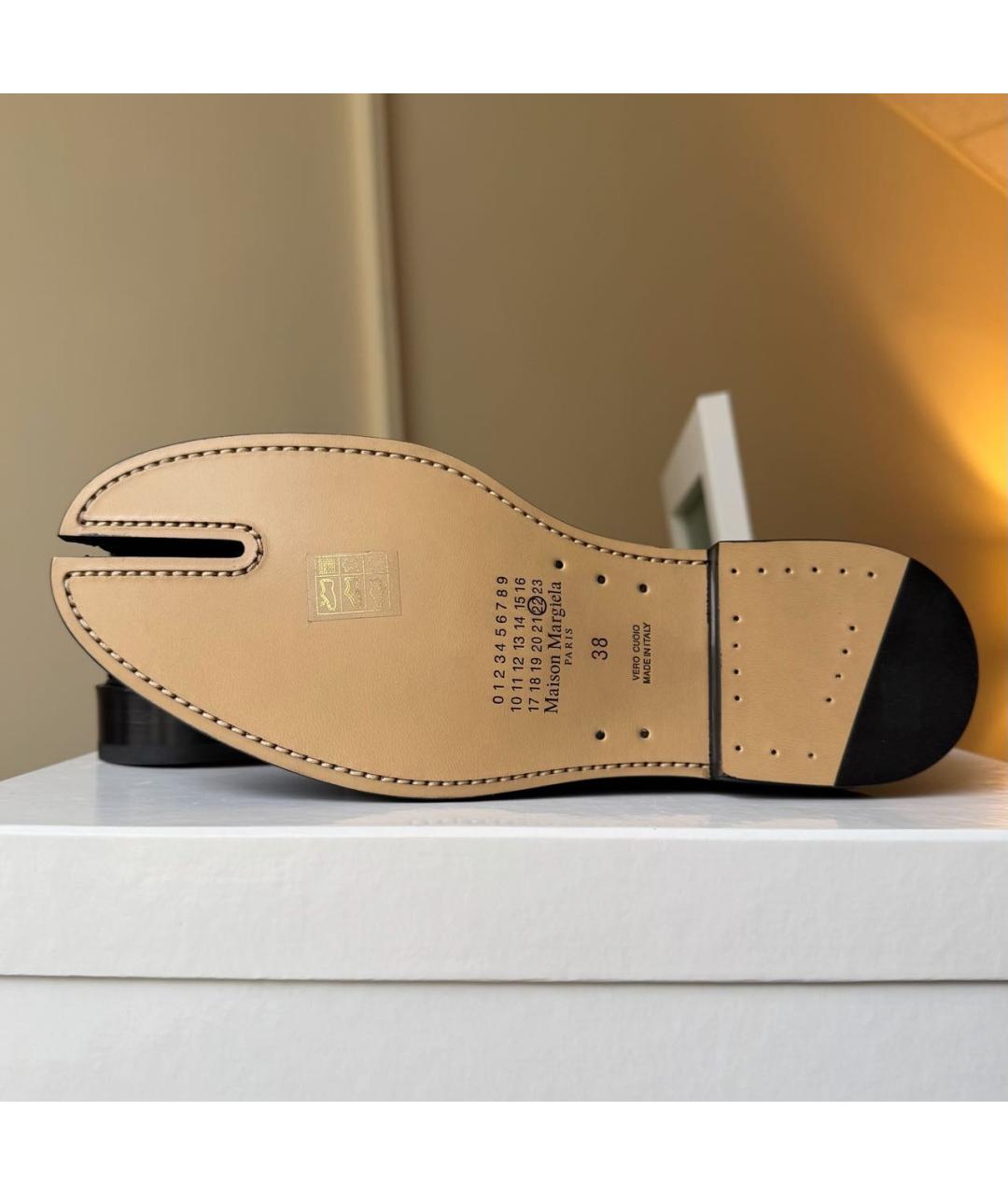 MAISON MARGIELA Черные кожаные ботинки, фото 7