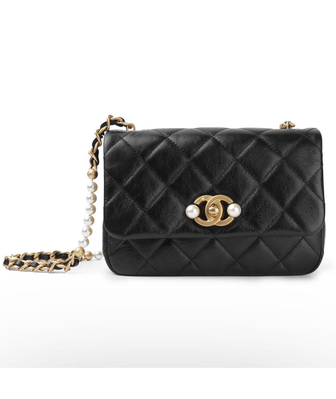 CHANEL Черная кожаная сумка через плечо, фото 8