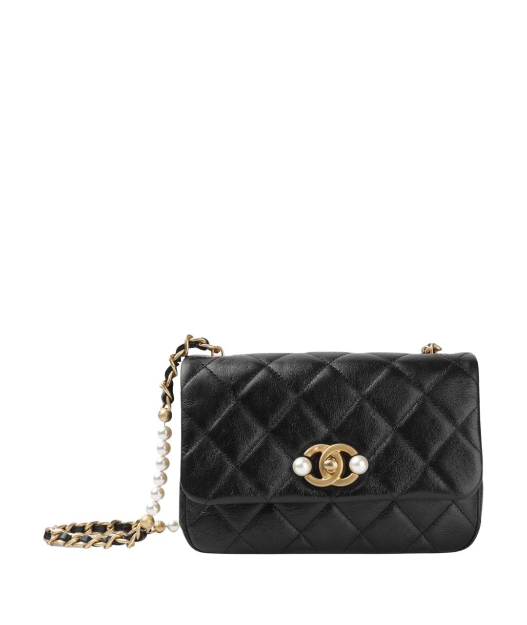 CHANEL Черная кожаная сумка через плечо, фото 1