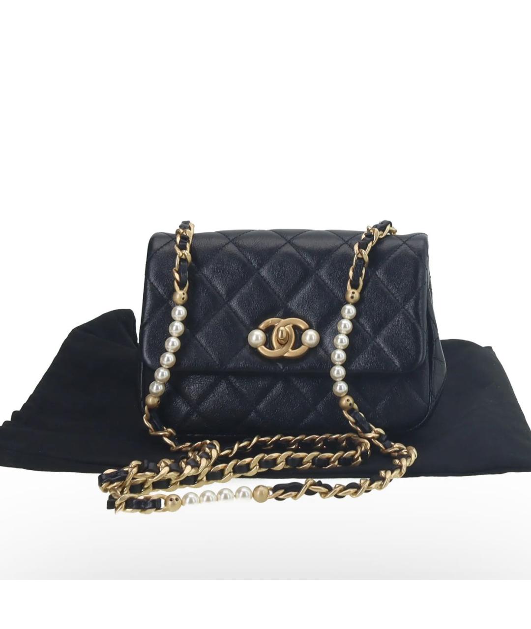 CHANEL Черная кожаная сумка через плечо, фото 2