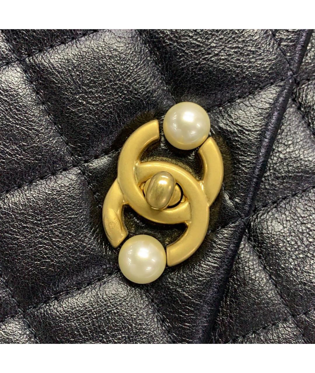 CHANEL Черная кожаная сумка через плечо, фото 6