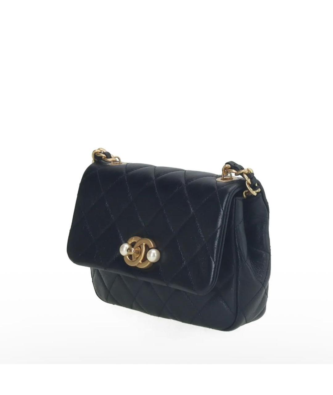 CHANEL Черная кожаная сумка через плечо, фото 3