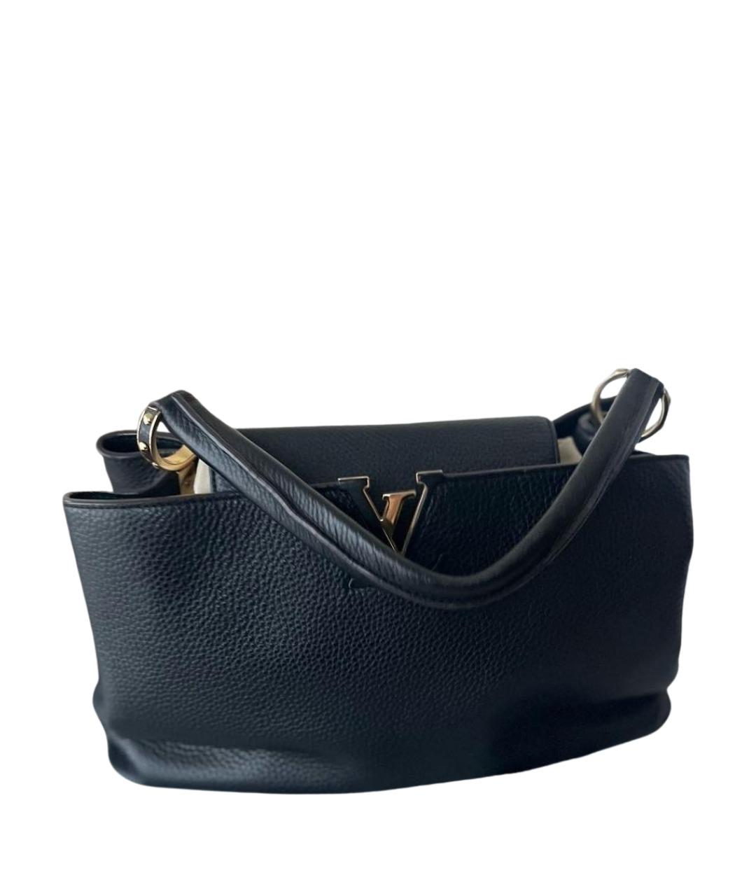 LOUIS VUITTON Черная кожаная сумка тоут, фото 1