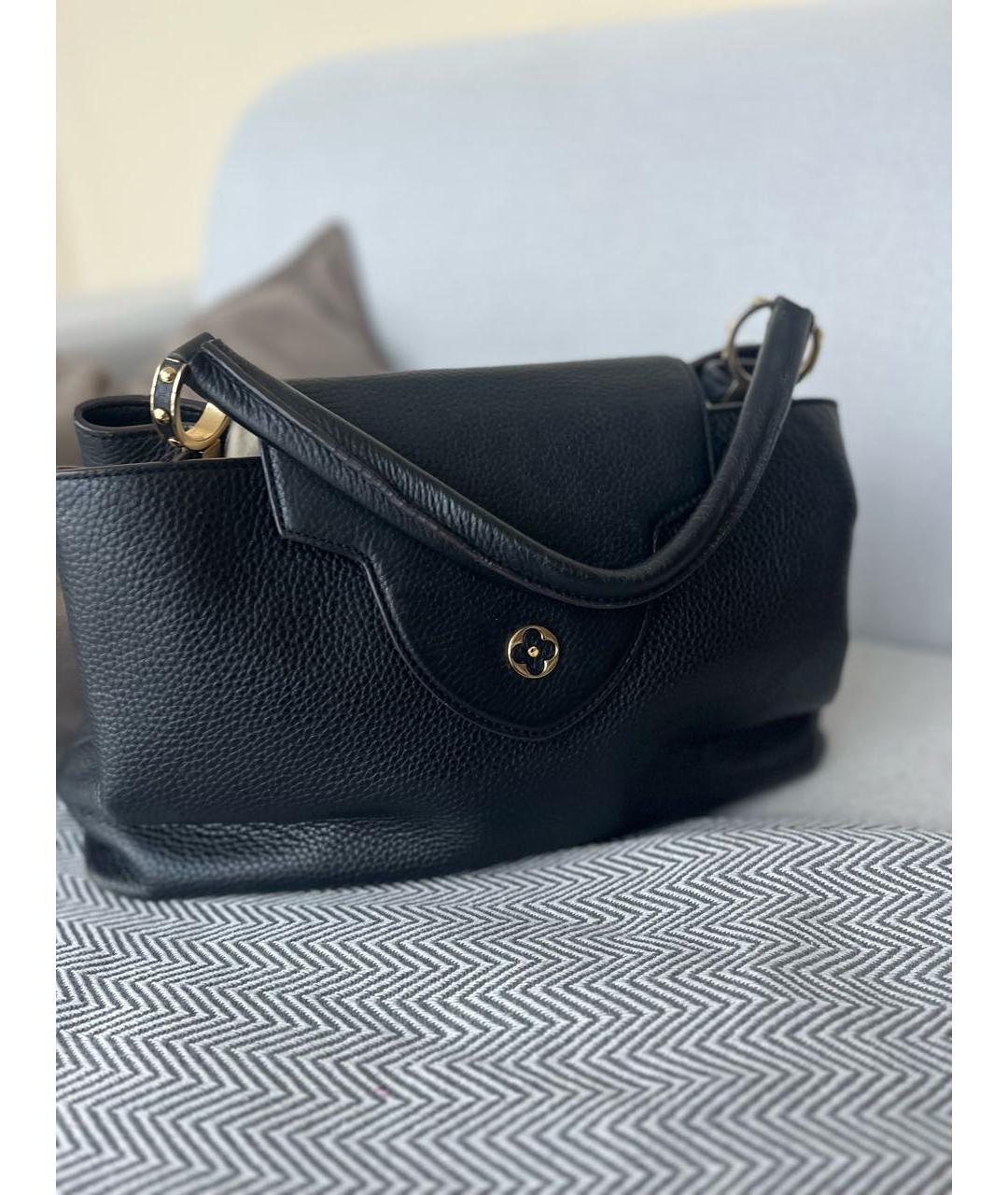 LOUIS VUITTON Черная кожаная сумка тоут, фото 3