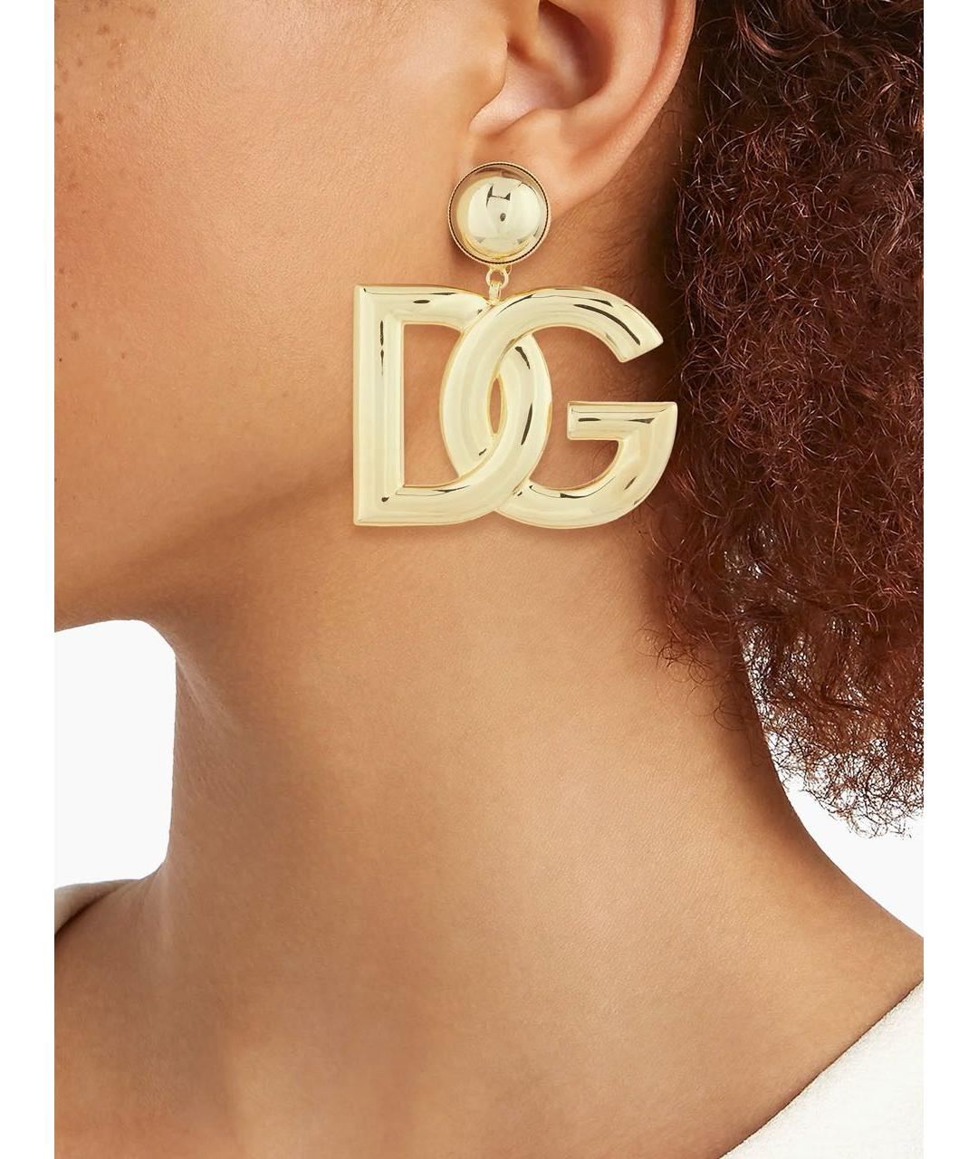 DOLCE&GABBANA Золотые металлические серьги, фото 5