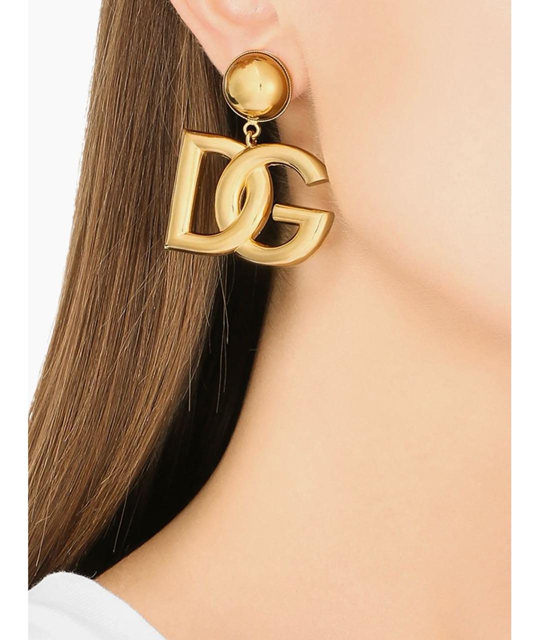 DOLCE&GABBANA Золотые металлические серьги, фото 4
