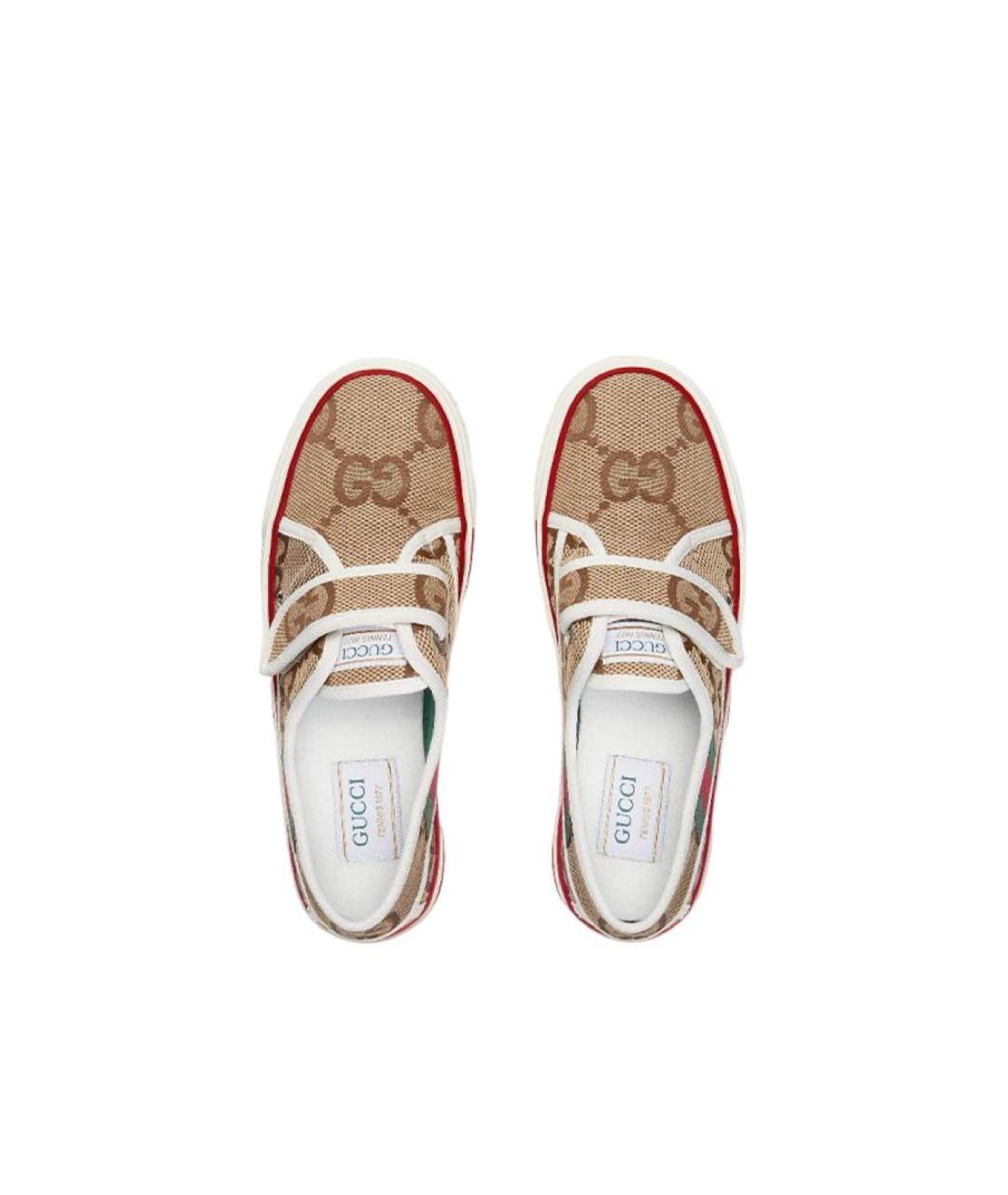 GUCCI Бежевые текстильные кеды, фото 2