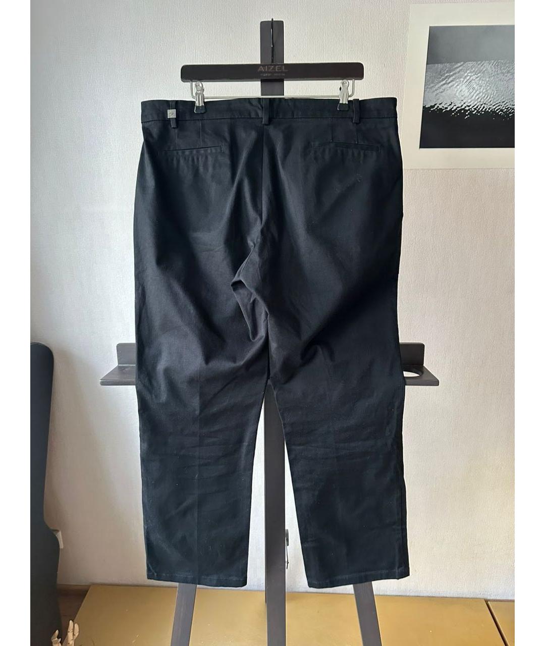 CALVIN KLEIN Черные хлопко-эластановые брюки чинос, фото 2