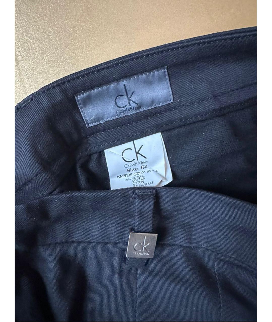 CALVIN KLEIN Черные хлопко-эластановые брюки чинос, фото 4
