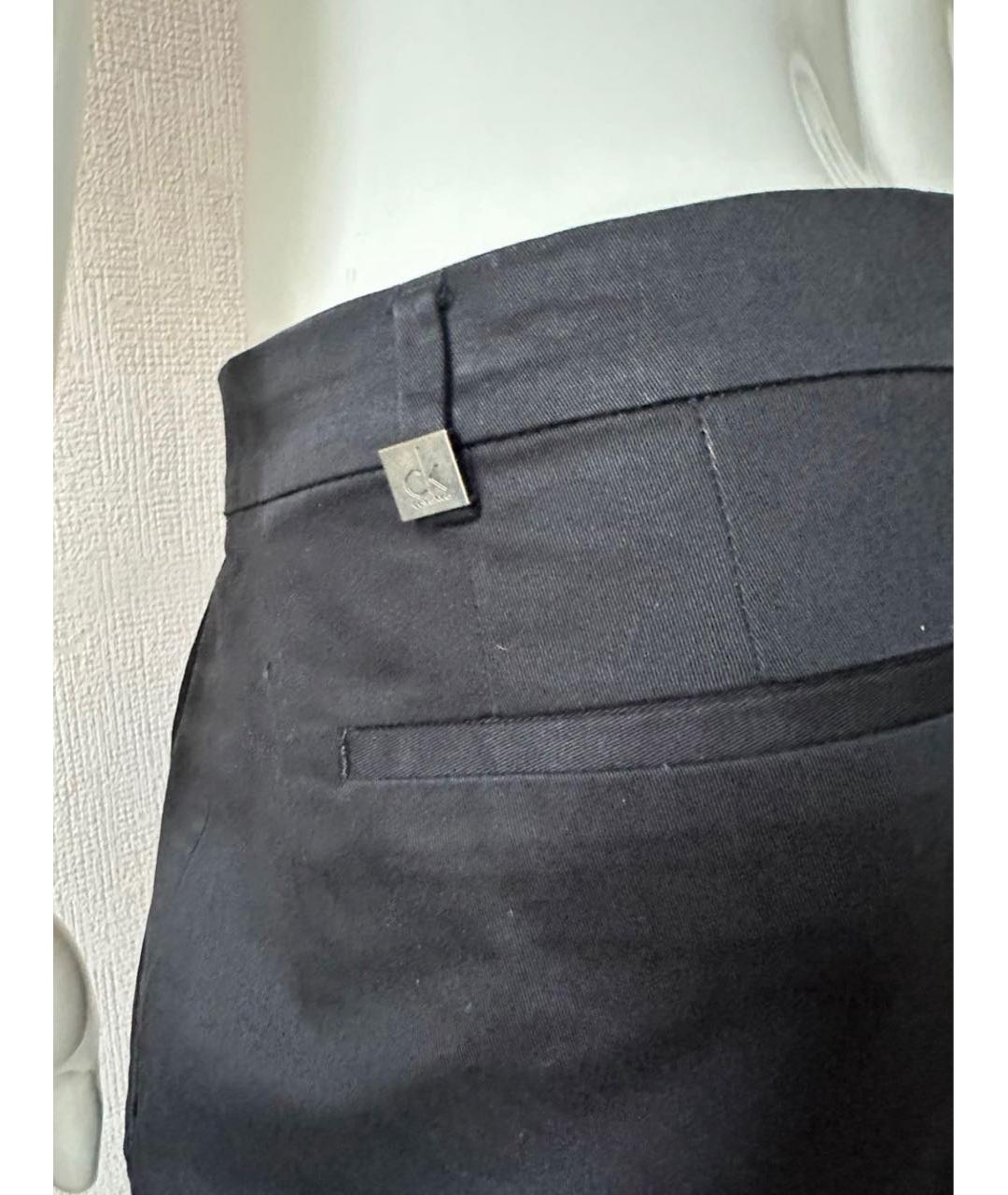 CALVIN KLEIN Черные хлопко-эластановые брюки чинос, фото 5