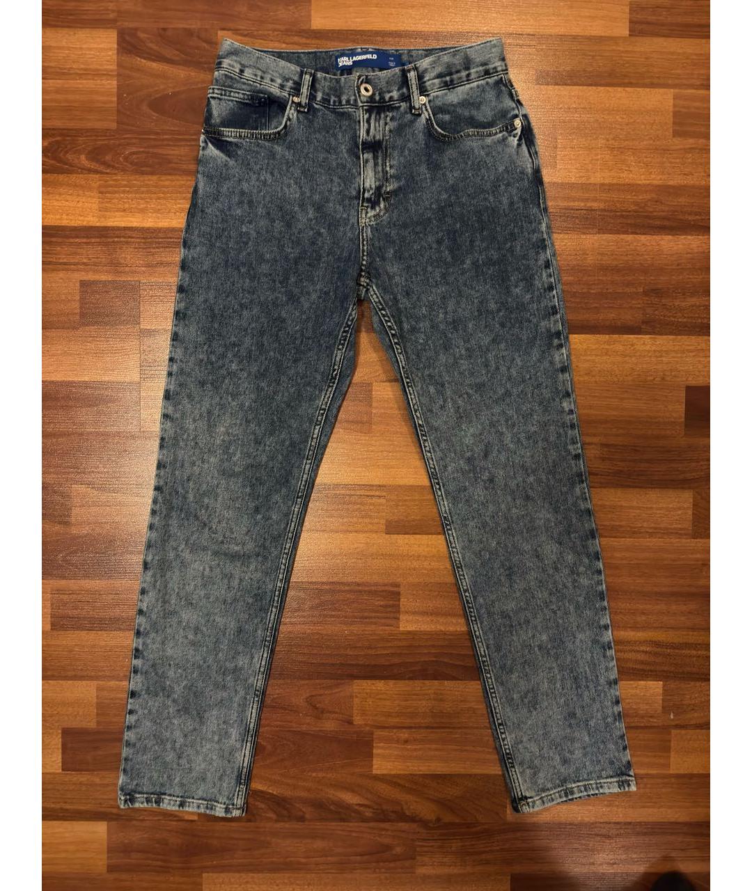 KARL LAGERFELD Темно-синие хлопко-эластановые джинсы скинни, фото 7