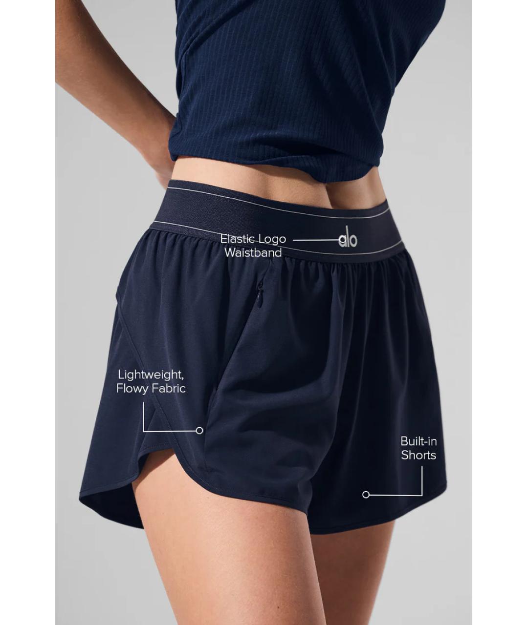 ALO YOGA Темно-синие хлопковые шорты, фото 3