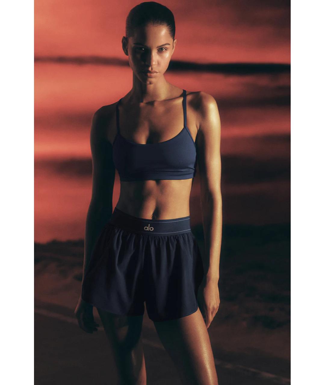 ALO YOGA Темно-синие хлопковые шорты, фото 2