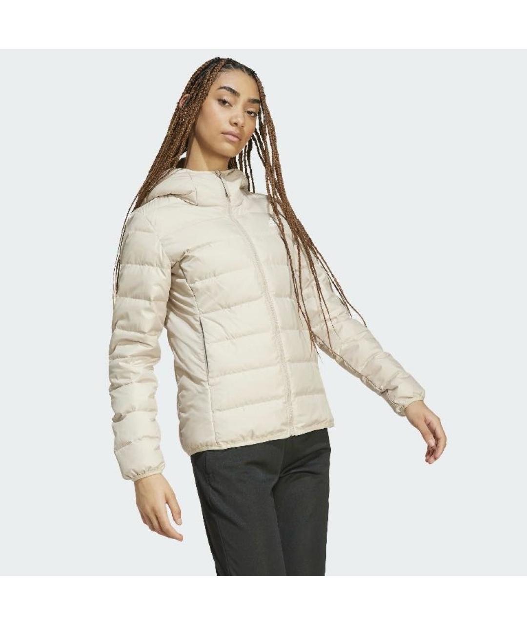 ADIDAS Бежевый полиэстеровый пуховик, фото 4