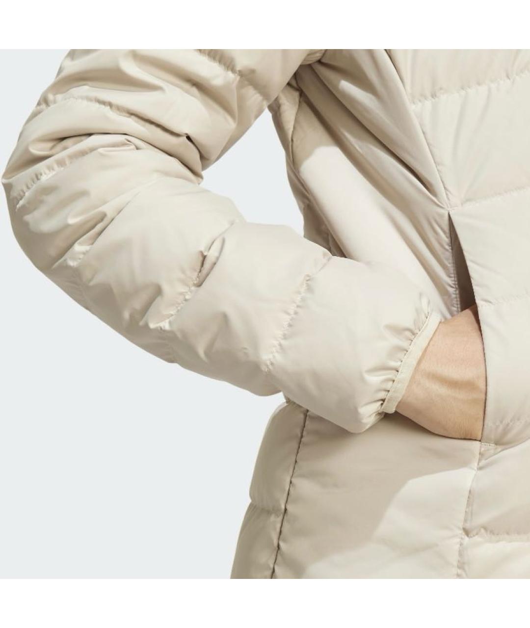 ADIDAS Бежевый полиэстеровый пуховик, фото 5