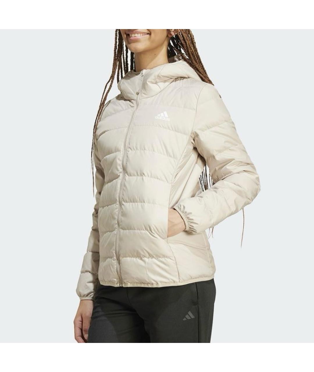 ADIDAS Бежевый полиэстеровый пуховик, фото 2