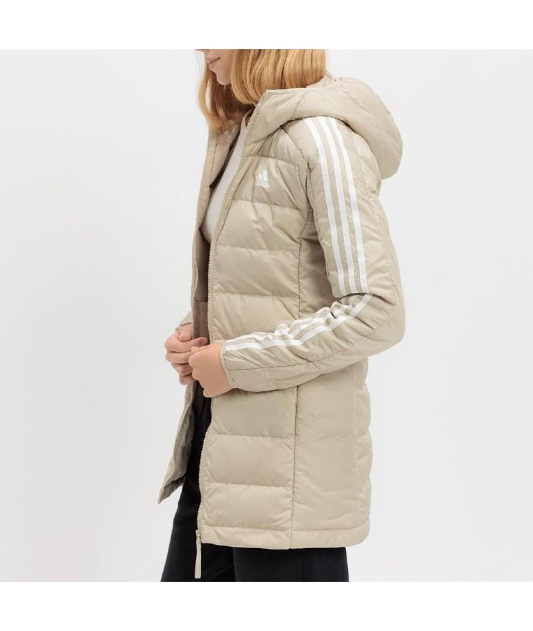 ADIDAS Бежевый полиэстеровый пуховик, фото 5