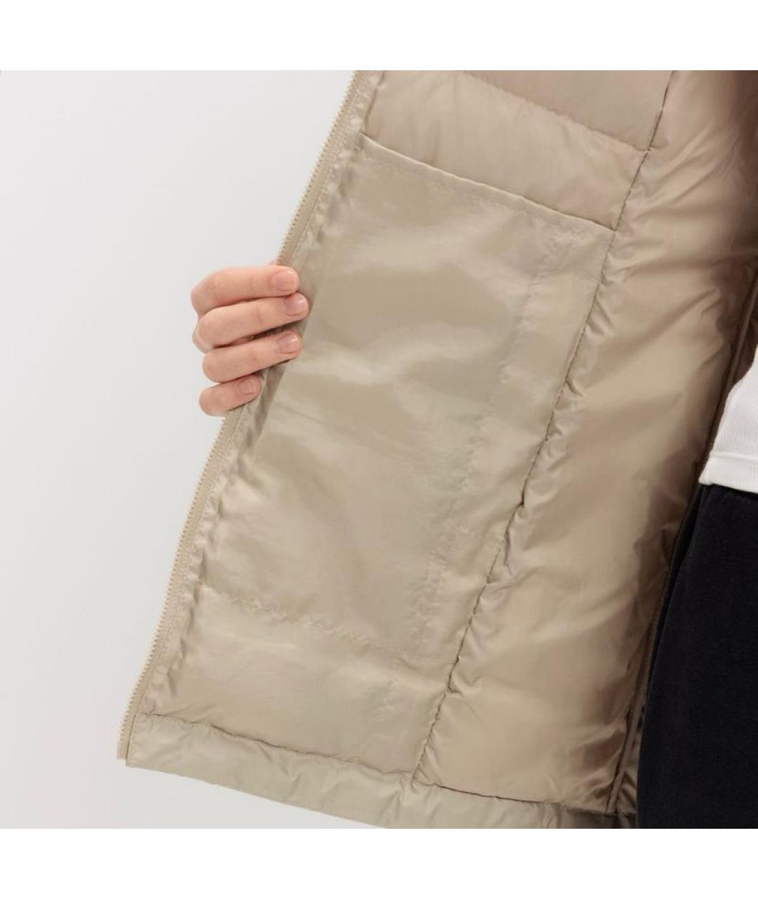 ADIDAS Бежевый полиэстеровый пуховик, фото 7