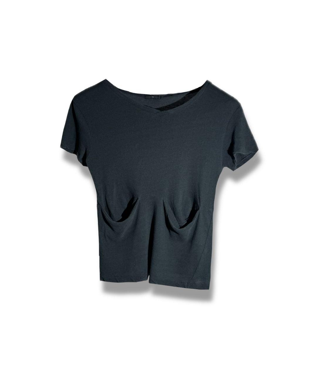 YOHJI YAMAMOTO Черная хлопковая футболка, фото 1