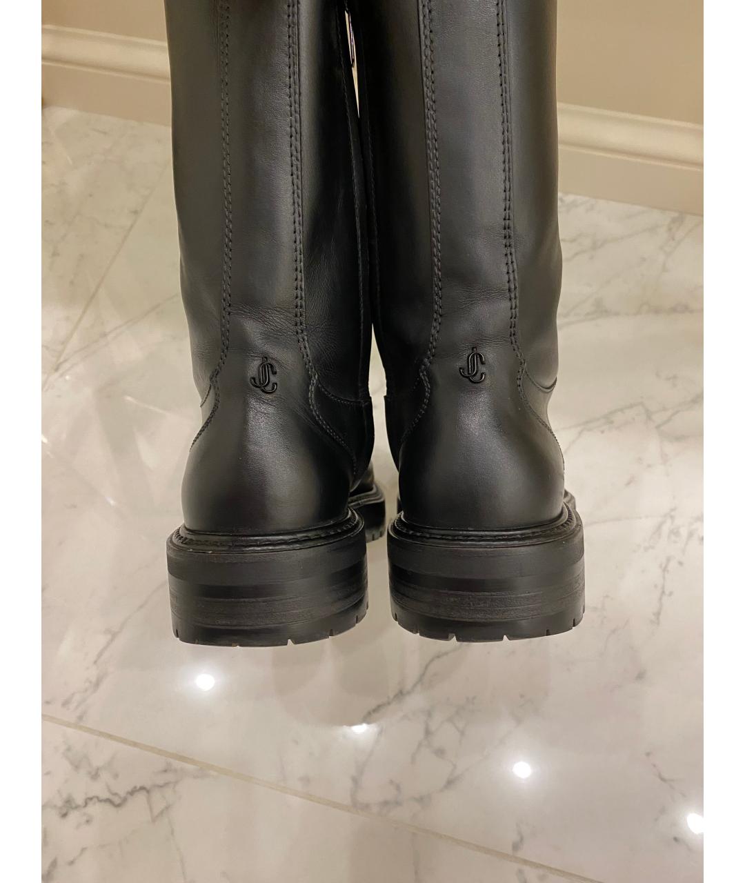 JIMMY CHOO Черные кожаные ботинки, фото 4