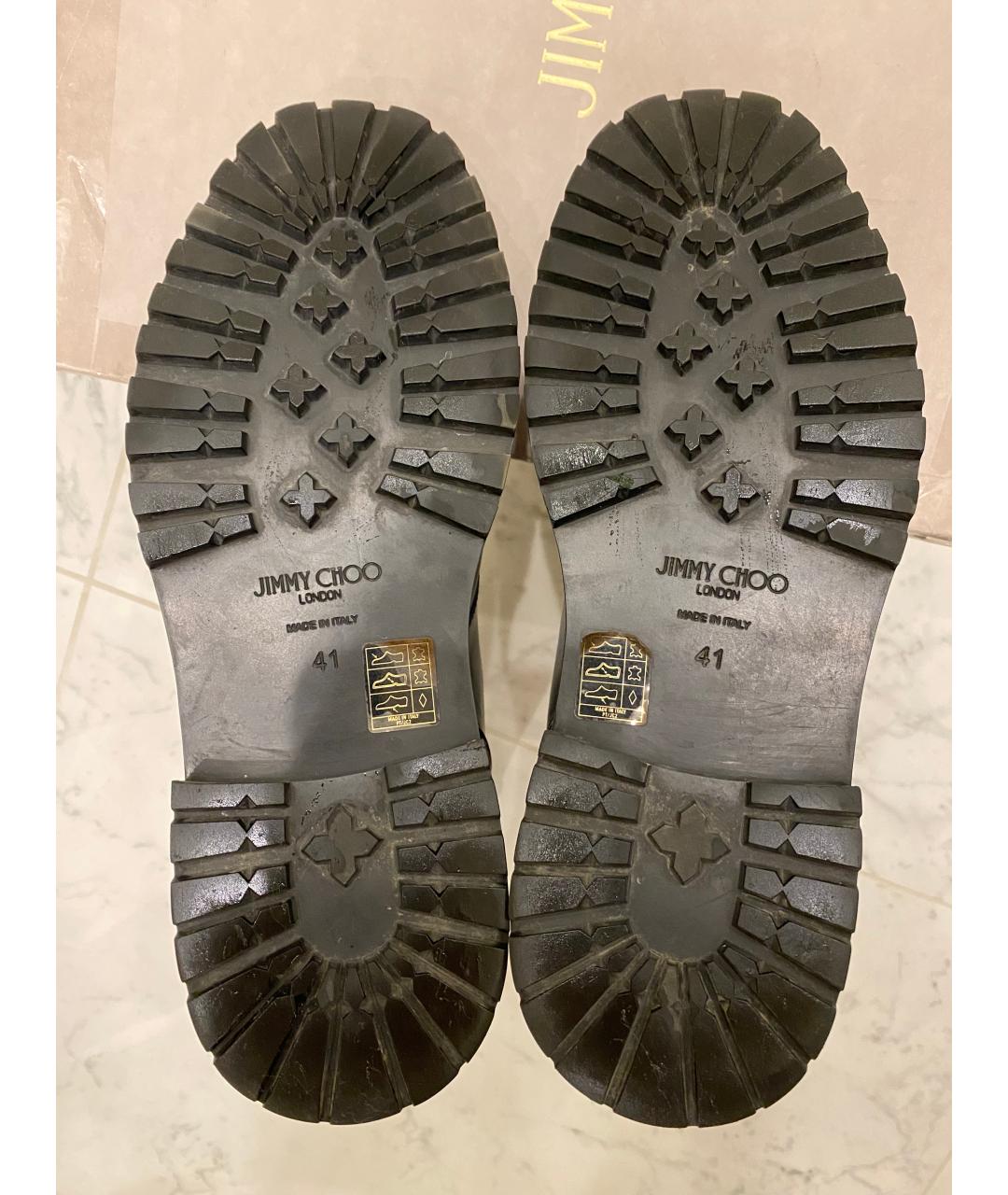 JIMMY CHOO Черные кожаные ботинки, фото 5