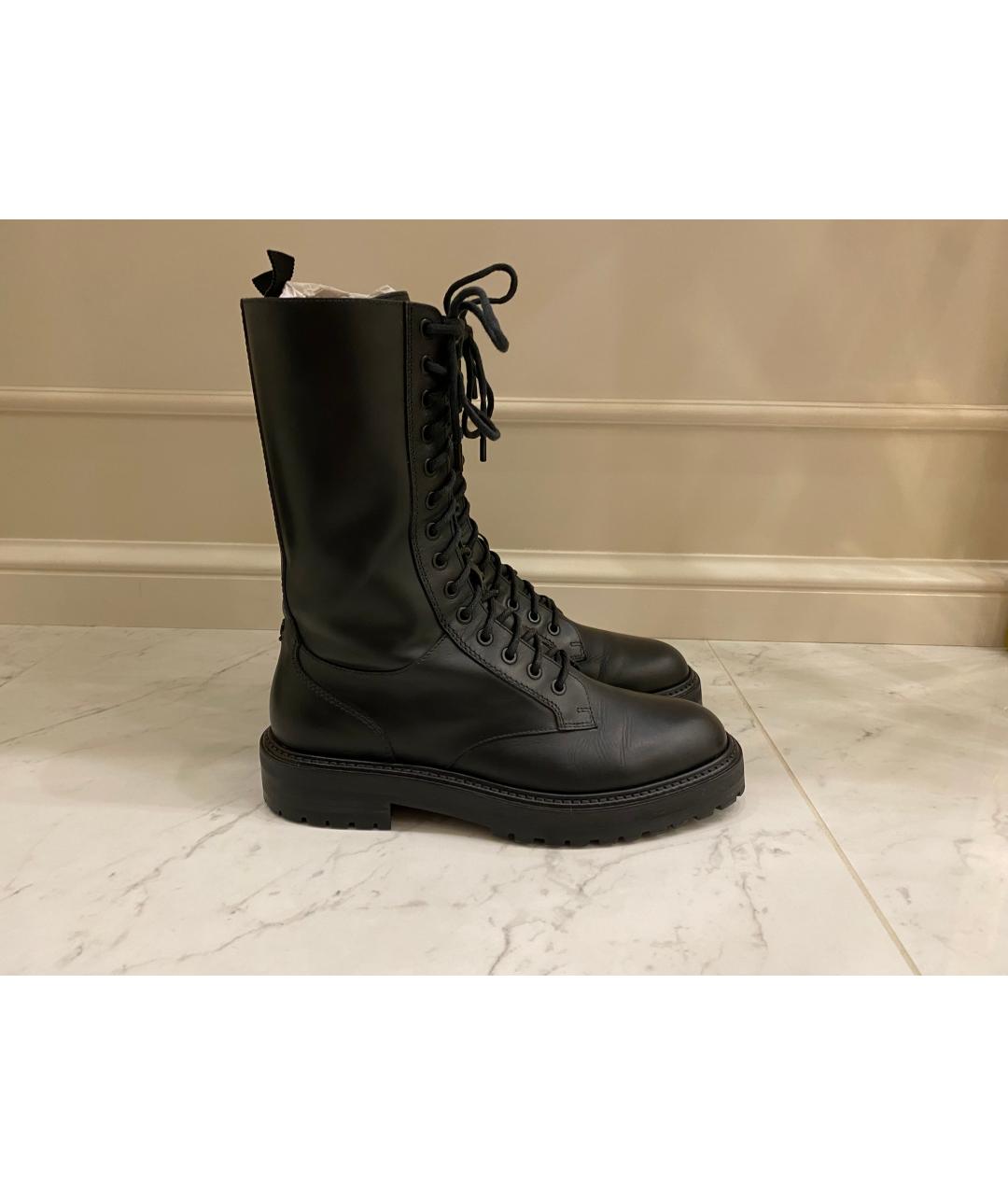 JIMMY CHOO Черные кожаные ботинки, фото 6