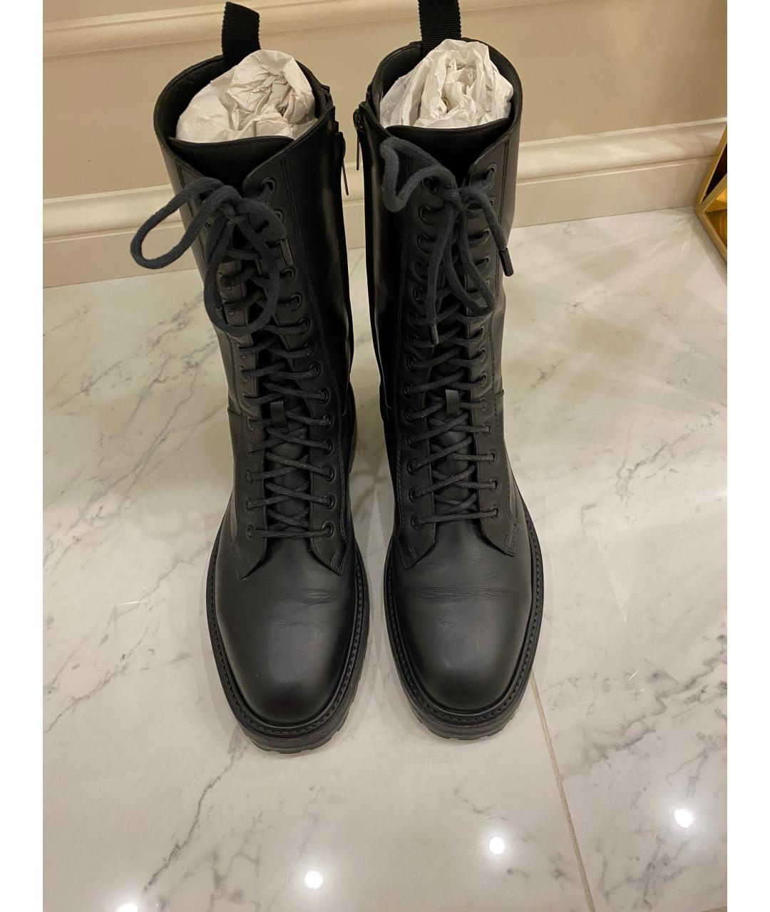 JIMMY CHOO Черные кожаные ботинки, фото 2