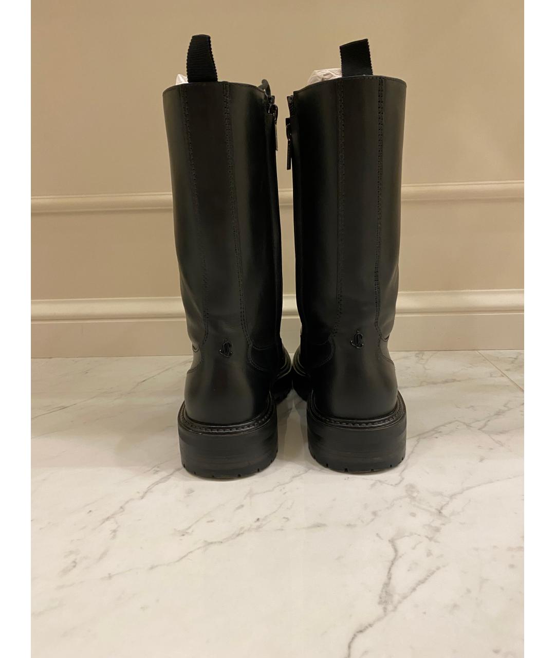 JIMMY CHOO Черные кожаные ботинки, фото 3