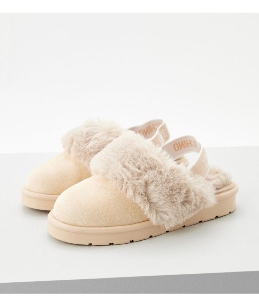 LOVE MOSCHINO Бежевые мюли, фото 2