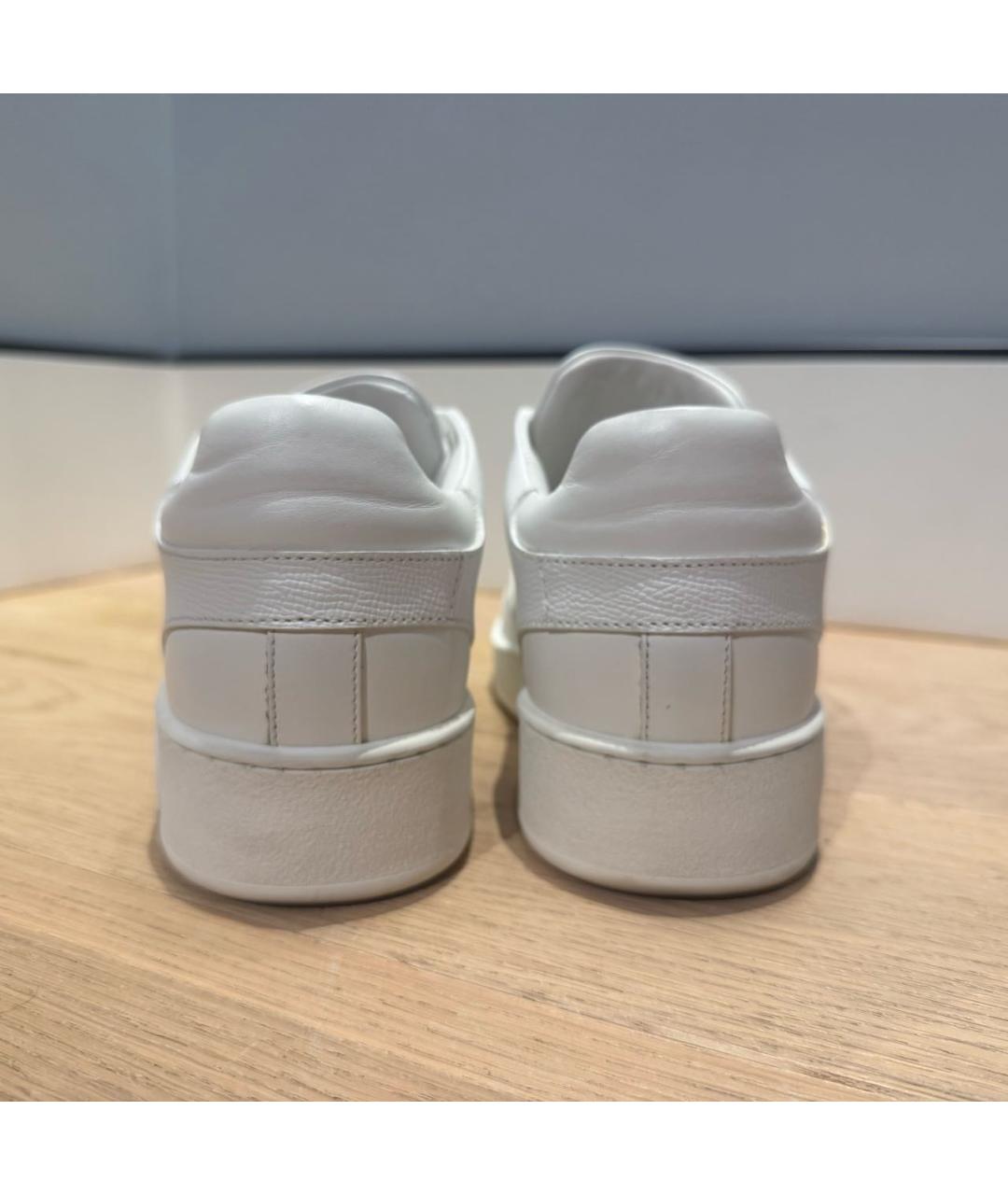 HERMES Белые кожаные кеды, фото 4