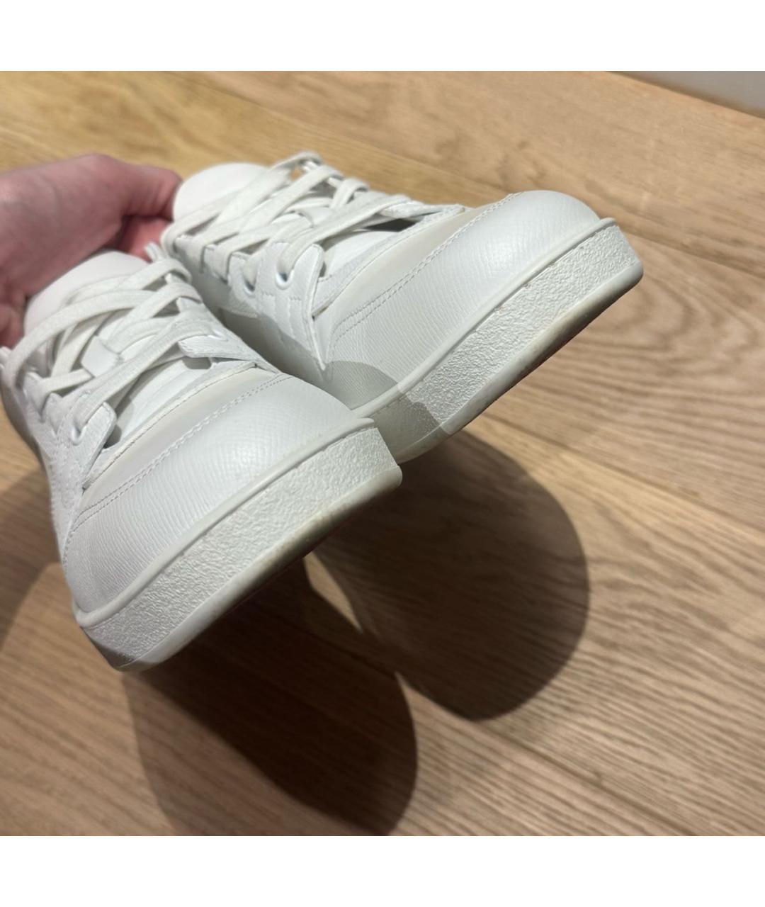 HERMES Белые кожаные кеды, фото 6