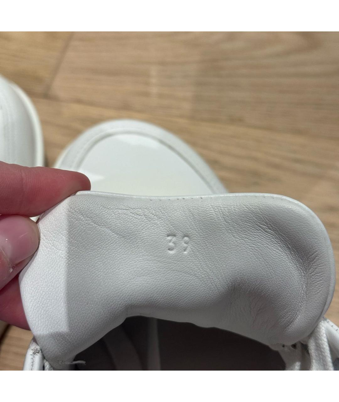 HERMES Белые кожаные кеды, фото 8