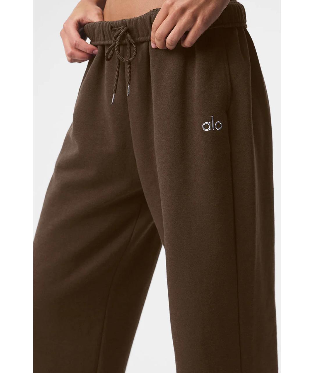 ALO YOGA Коричневые хлопковые спортивные брюки и шорты, фото 5