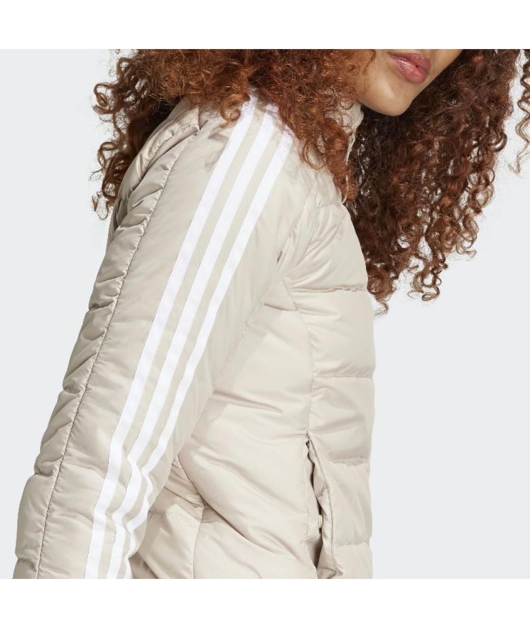 ADIDAS Бежевый полиэстеровый пуховик, фото 5