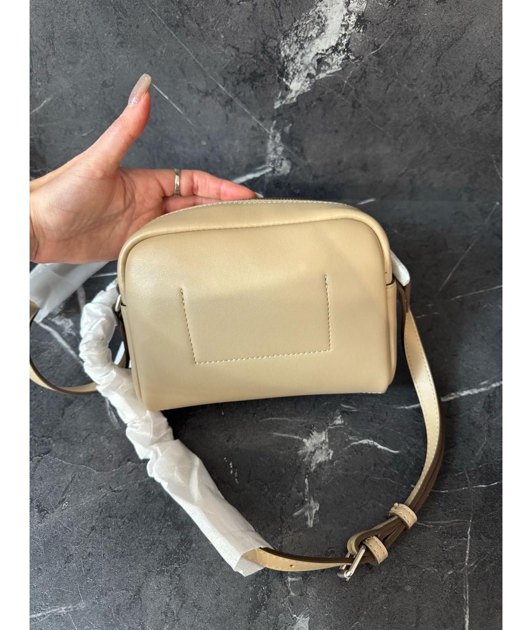 CALVIN KLEIN Бежевая сумка через плечо из искусственной кожи, фото 3